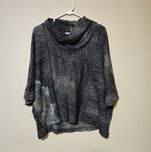 Yarn Art Sweater Women's Size Large Short Sleeve Cowl Neck Open Knit Lightweight